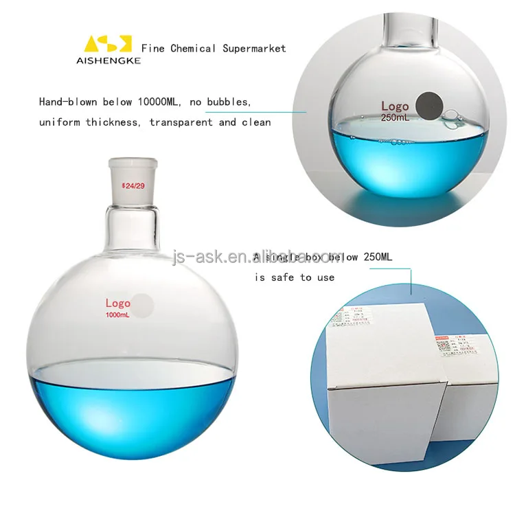 ASK Manufacture 25 50 100 250 500 1000ml 2000ml Two Necked Round Bottom Flask