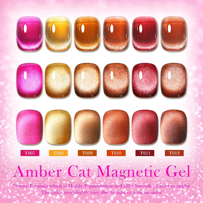 BORN PRETTY PRO Non-toxic Jelly Amber Cat Eye Magnetic Gel Polish 15ml Organic Soak Off UV LED Nail Semi Permanent Gel Varnish