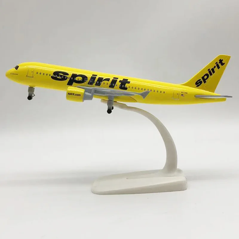 20cm Spirit Airline Airbus 320 Alloy Airplane Model with Landing Gear