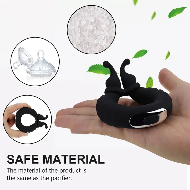 Rechargeable Silicone Male Sperm Lock Ring Snail Shape Delay Ejaculation Vibrating Penis Ring Sufficient Stock Available