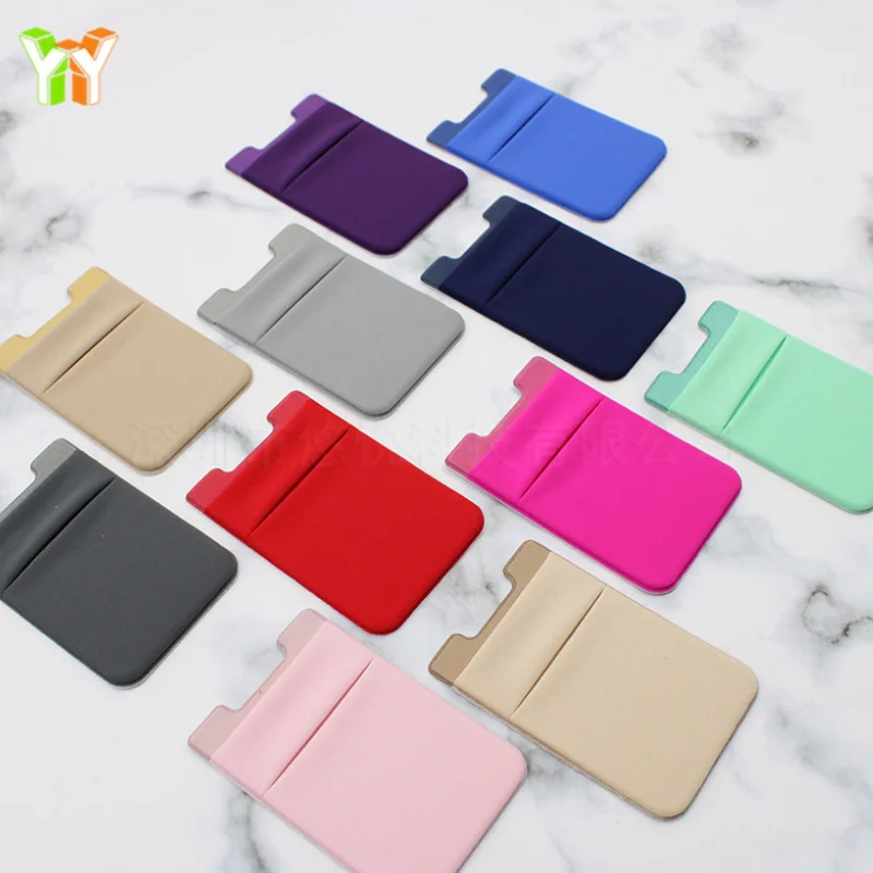 Lycra Phone Case Adhesive Pocket Back Phone Sleeves ID Card Pocket Lycra Phone Wallet Credit Card Holder