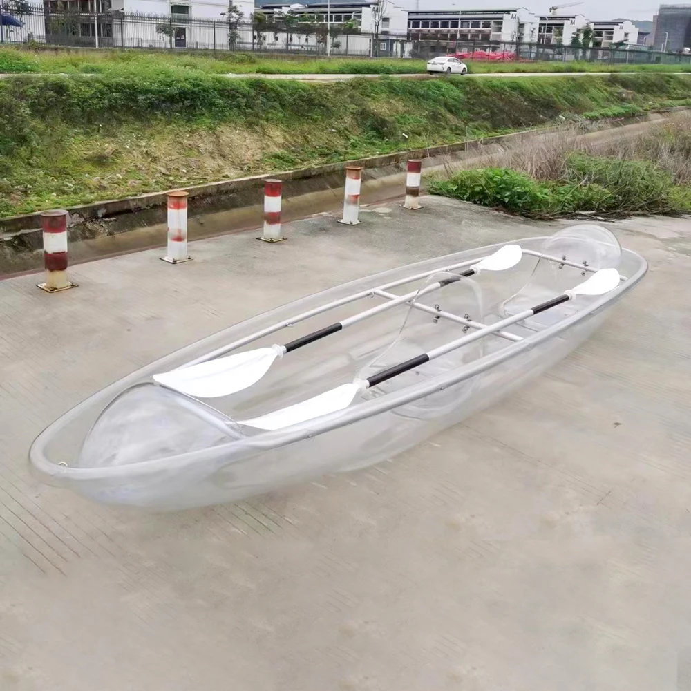 Manufacturer wholesale spot high-quality transparent kayak 2 persons hard plastic boat durable