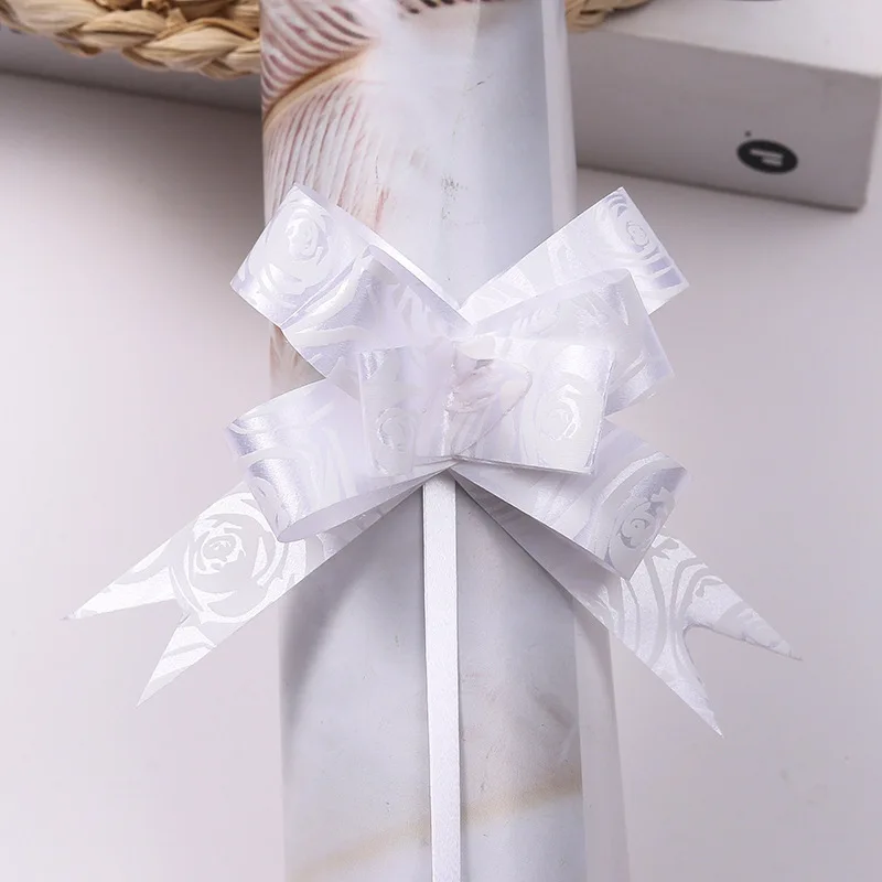 Розовое печатание 30 #50 # блестящие разноцветные пластиковые банты для украшения подарочной корзины