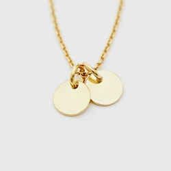 13MM Stainless Steel Engraved Personalized Disk Necklace with Tiny Initial Custom Kids Initials Necklace Letters Gift For Mom