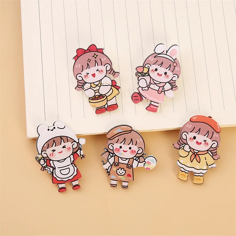 Cartoon Anime Badges for Clothing Bag Shoe Icons On Backpack 3D Acrylic Badges Badge Icon Pin Brooch Custom
