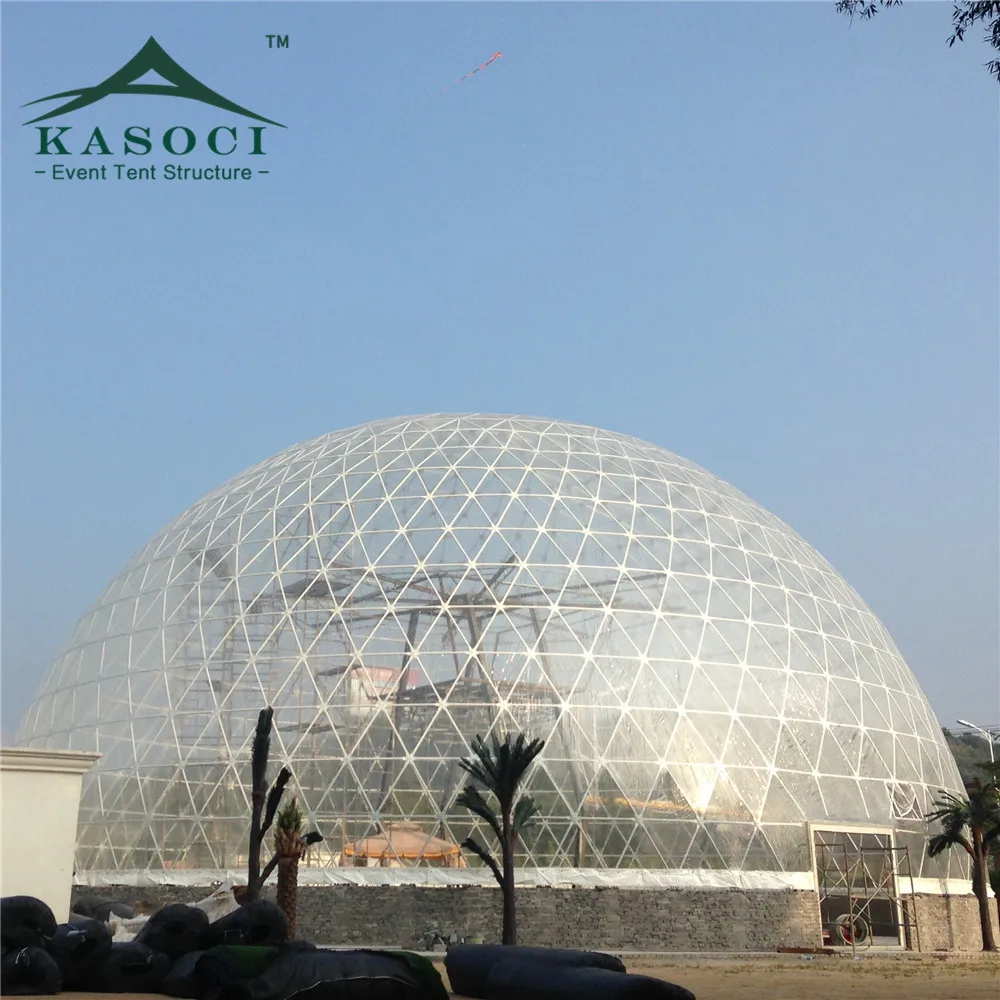 40 meters Clear PVC Membrane Structure Half Sphere Tent Geodesic Dome