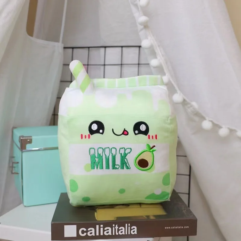 Customised 25cm milk carton plush toy soft cushion multi style cute milk carton pillow toy