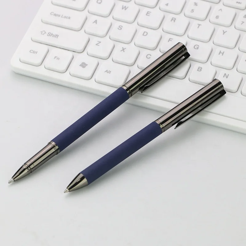 Rubber spray metal pen for wholesale promotional business gift pen customise logo