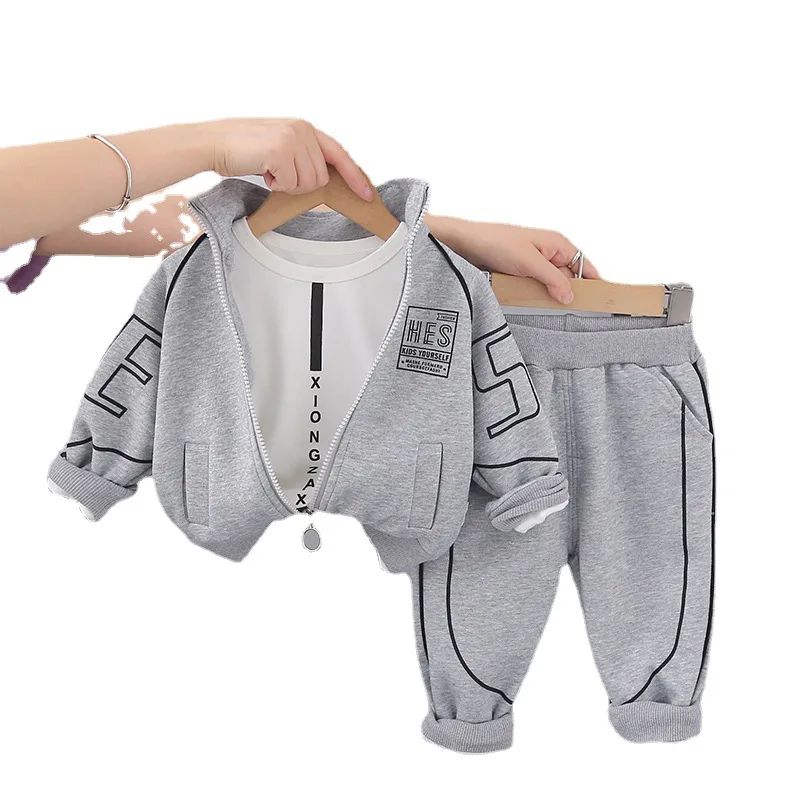 High quality 3 pieces set baby boy child removing girl clothes for autumn 2024