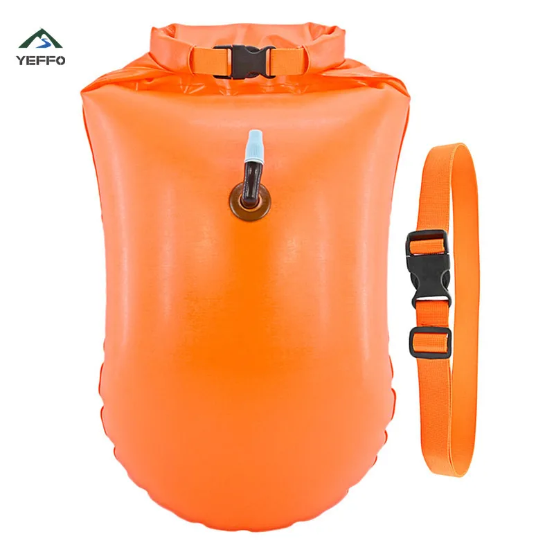 18L PVC Outdoor Waterproof Dry Bag Inflatable Swim Buoy Dry Bag Swimming Life-saving Swim Buoy