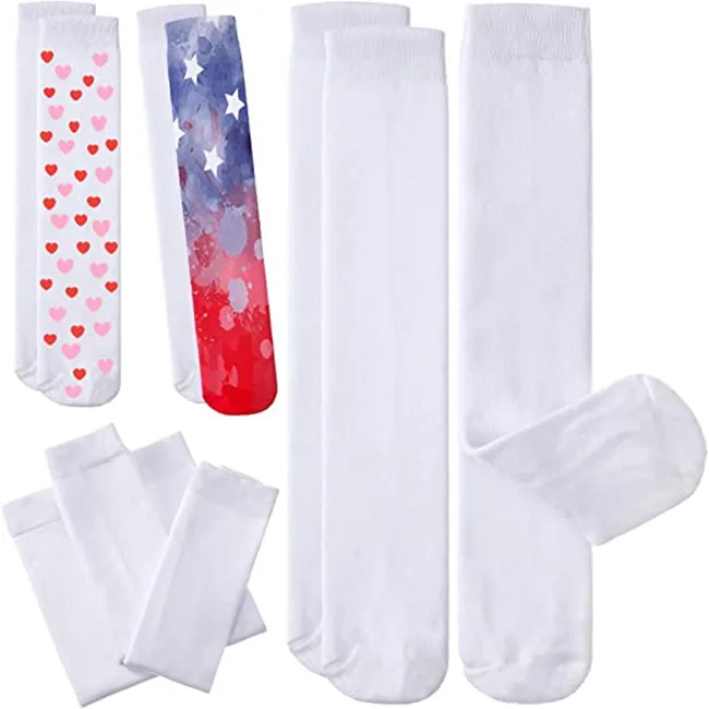 China Manufacturer Directory Wholesale Blank Crew Socks Sublimation, Custom Printed Crew Socks All White