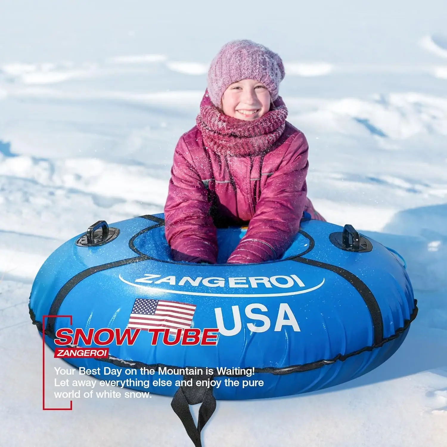 Heavy Duty Snow Tube for Sledding Snow Sled Sledding Tube Inflatable Snow Tube for Towable Rubber   Winter Sports Fun