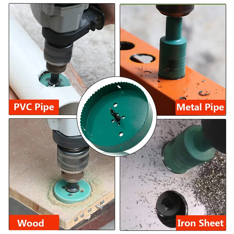 160mm BI-Metal Heavy Duty Hole Saw Cutter for Cutting Metal Wood Cornhole Boards Plastic Drywall
