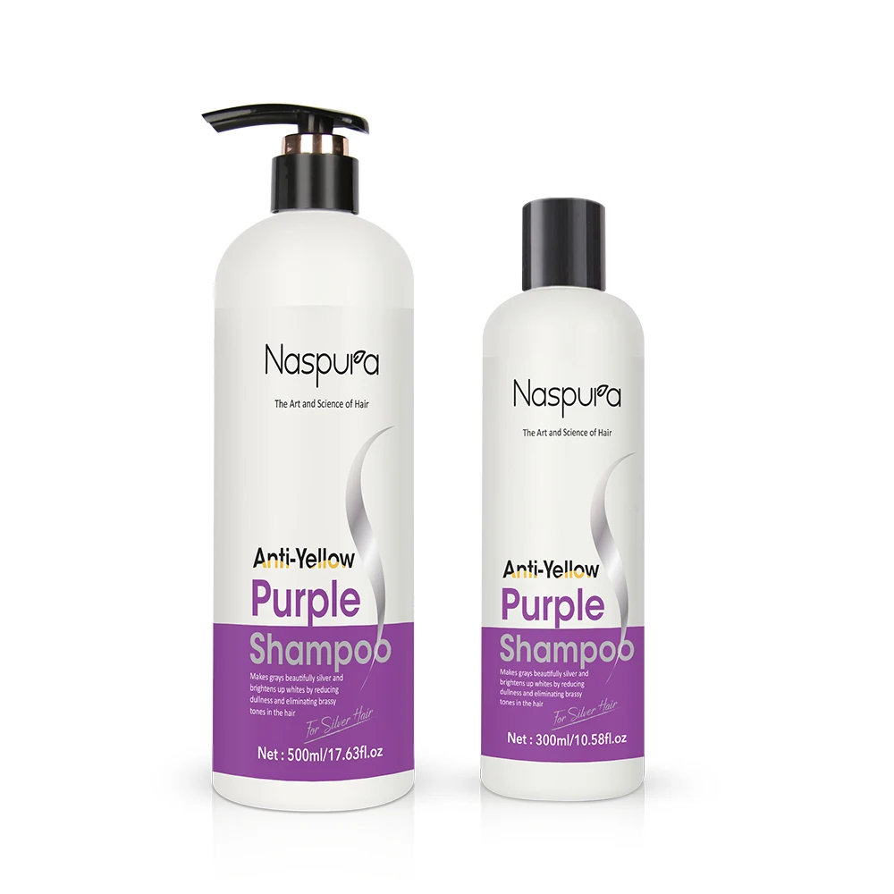 Private label remove brassy Anti-yellow shampoo for shiny silver hair Purple shampoo