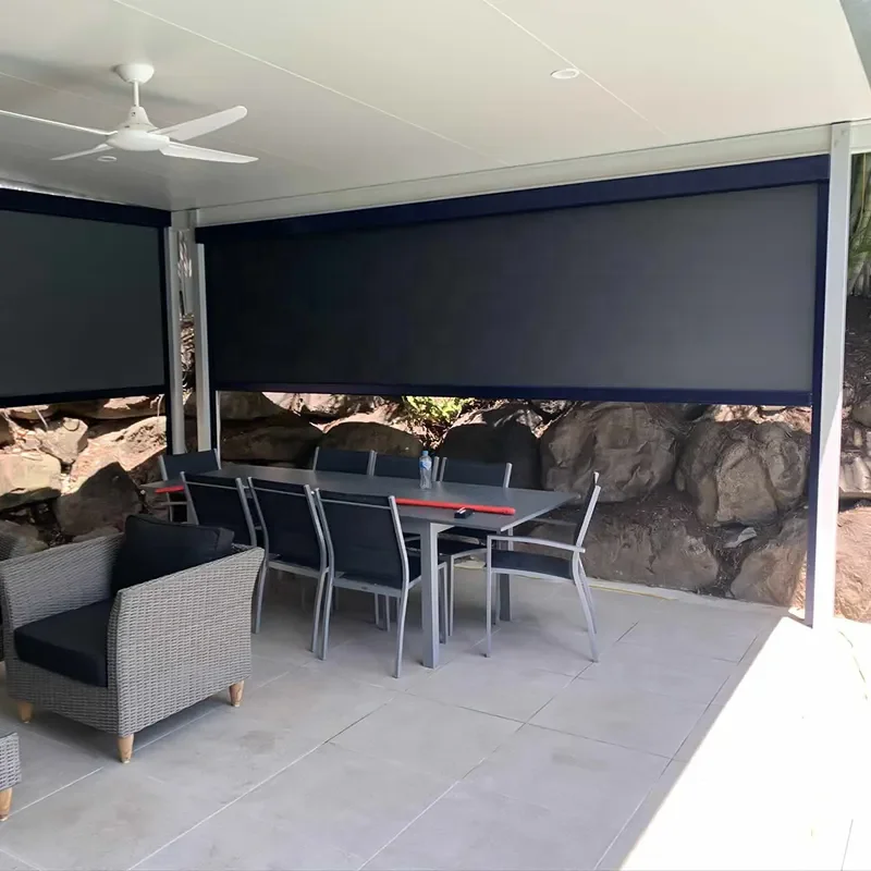 Smart Electric Roller Blinds PVC Waterproof Fabric Motorized Vertical Curtain Raised Blinding Zip Screen Shade