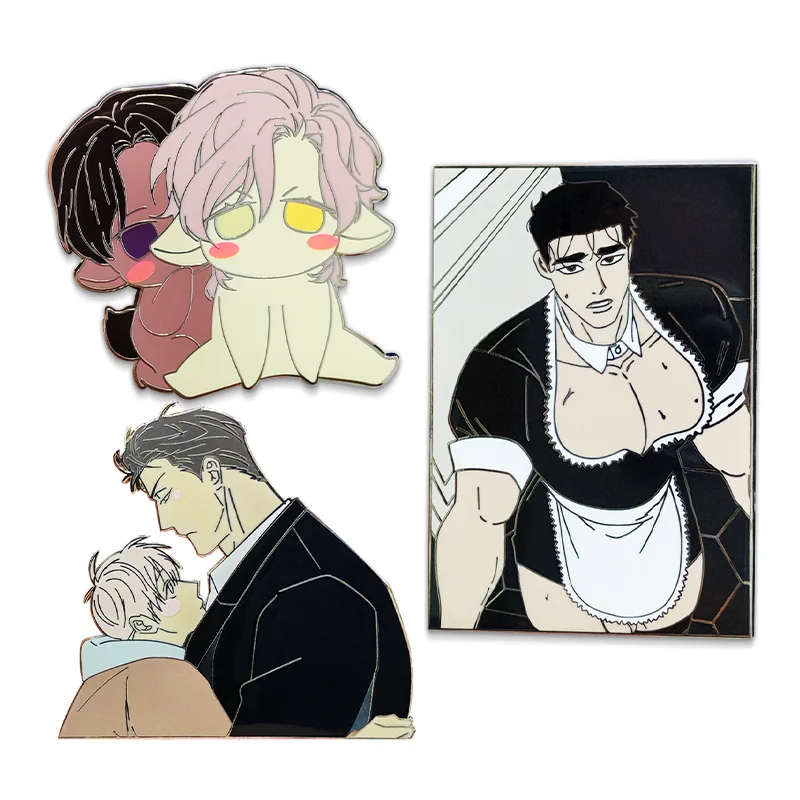 No Minimum Custom Anime Cartoon Lapel Pin Nickel Plating Silk Screen Printing Hard Enamel Pin