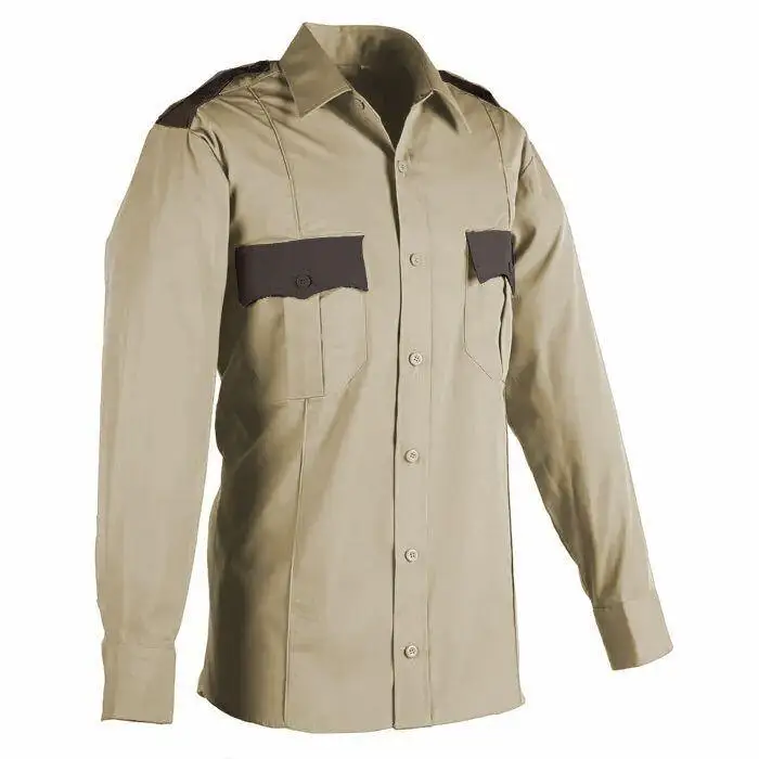 Security Guards Uniform Shirt for Men 100% Polyester Two Tone Long Sleeve Shirts