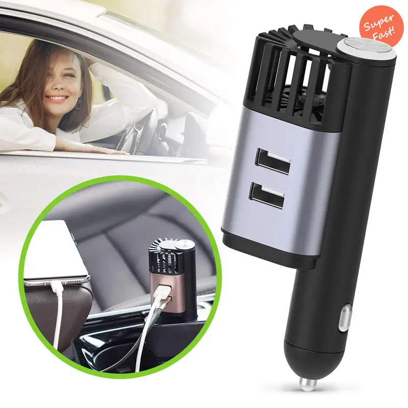 Автомобильный мини-воздухоочиститель 12 В 24 2 в 1 с двумя USB-портами