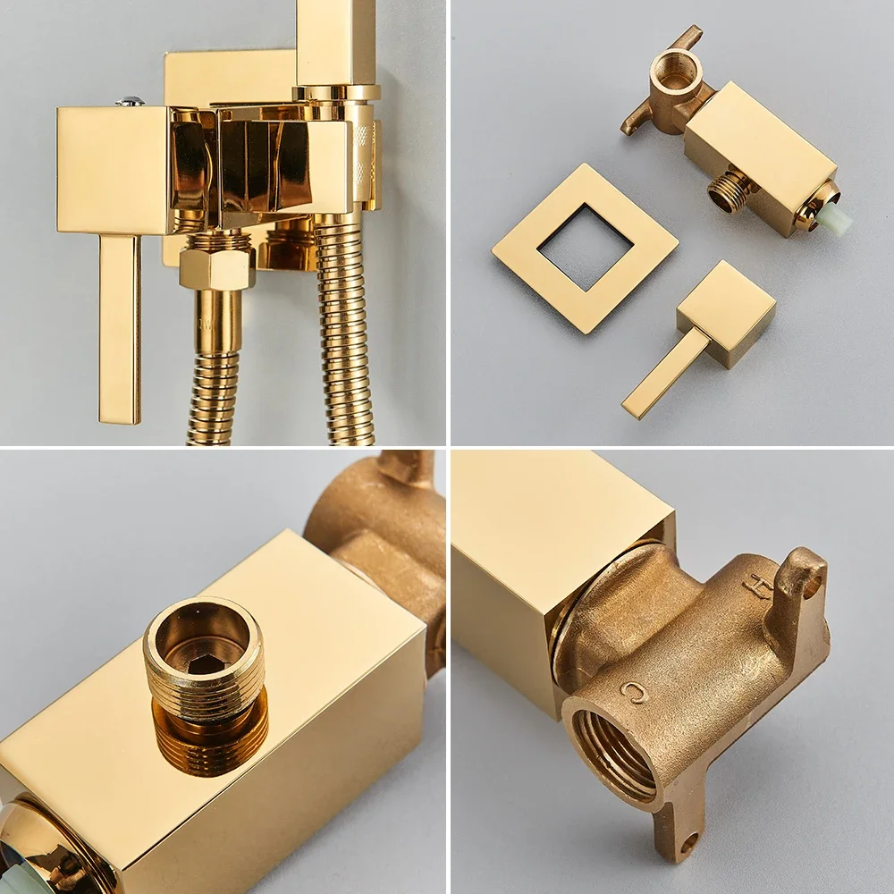Rose Golden Bathroom Bidet Faucet Rose Gold High Pressure Bidet Sprayer High Quality Toilet Washer Bidet Wall Mounted Faucet