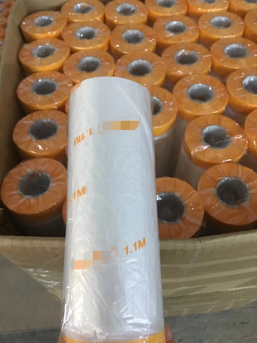 4m Width OEM Polyester masking film painting Roll , Masking Film Rolls For Painting