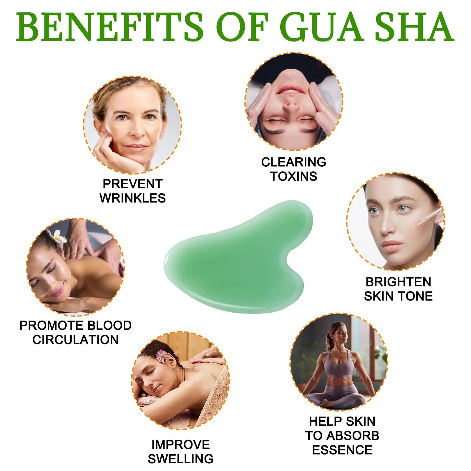 Rosemary Essential Oil Hair Growth Serum Natural Pure Organic Coconut Oil Tea Tree Oil and jade massager set