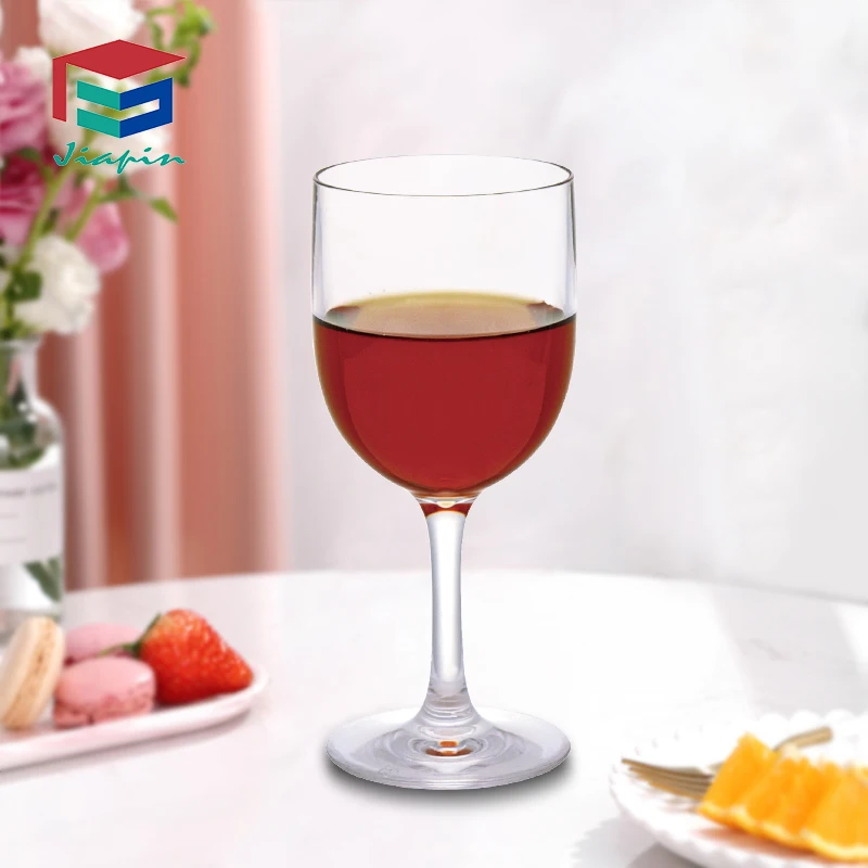 Transparent popular unbreakable polycarbonate goblet wine glasses with high quality