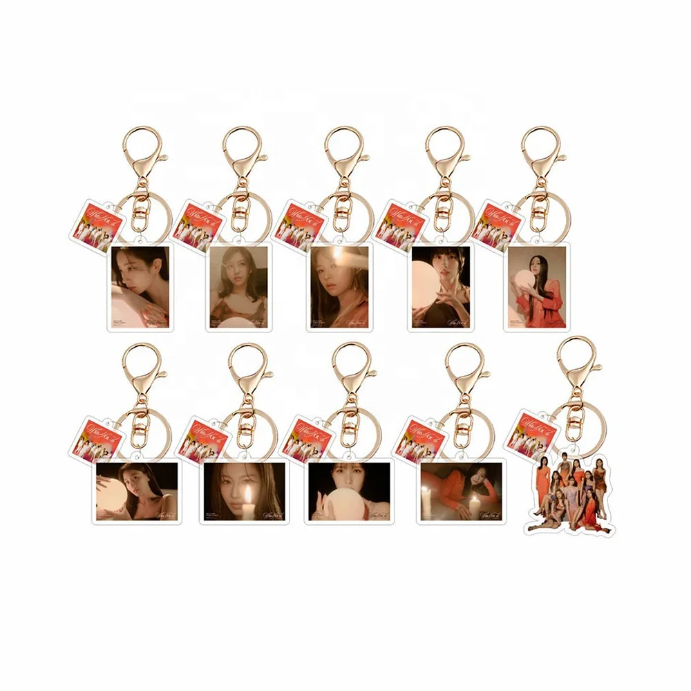 yuwei KPOP TWICE With YOU-th Album Keychain Acrylic Figure Keyring Bag Pendant DAHYUN TZUYU JIHYO MINA NAYEON Key Ornaments