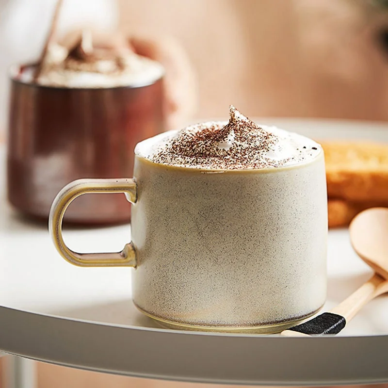 14.3Oz Japanese Retro Coffee Mug Ceramic Kiln Changing Glazed Ceramic Mug Creative Coffee Cup Milk Cup