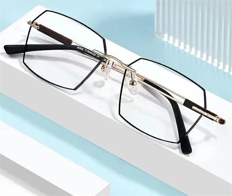 Trending Presbyopia Glasses Cut Edge Men Eyewear Rimless Glasses Reading Glasses Blue Light Blocking