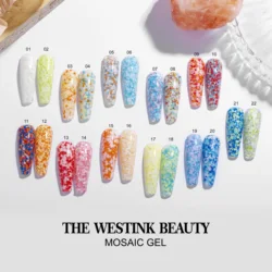 Free Sample Mosaic Gel 22 Colors Wholesale Flake Gel High Quality