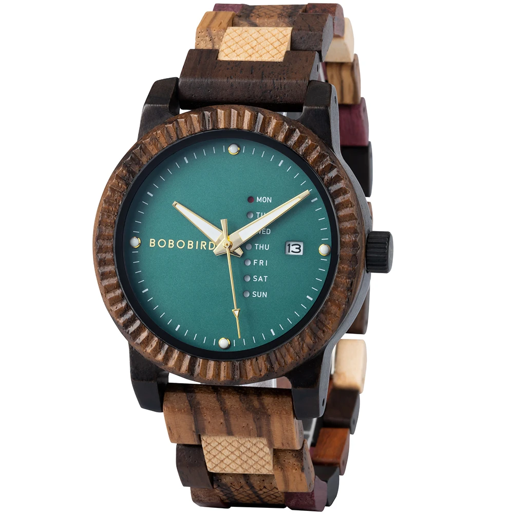Hot Sales Custom Logo Waterproof Watch Handmade with Quartz Movement Wooden Band Eco-Friendly and Low MOQ for Men
