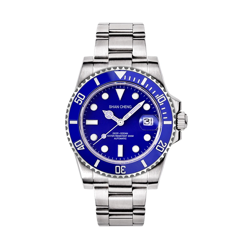 200m Waterproof classic stainless steel fashion man wrist business Mechanical Watches for men