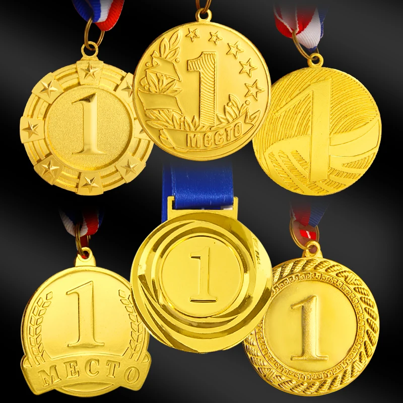 Gold Silver Brass Sport Soccer Medals And Trophies 2024 Graduation Medal Custom 3d Medal