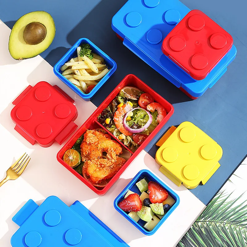 Factory Wholesale BPA Free Children Bento Lunch Box Food Container Microwave Safe Plastic Lunch Box Kids Set for School
