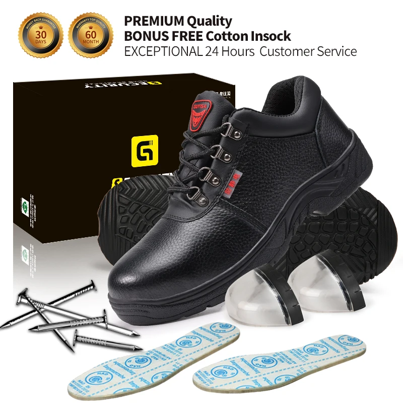 GUYISA Anti-smash, anti-puncture, anti-static, acid and alkali safety shoes for men