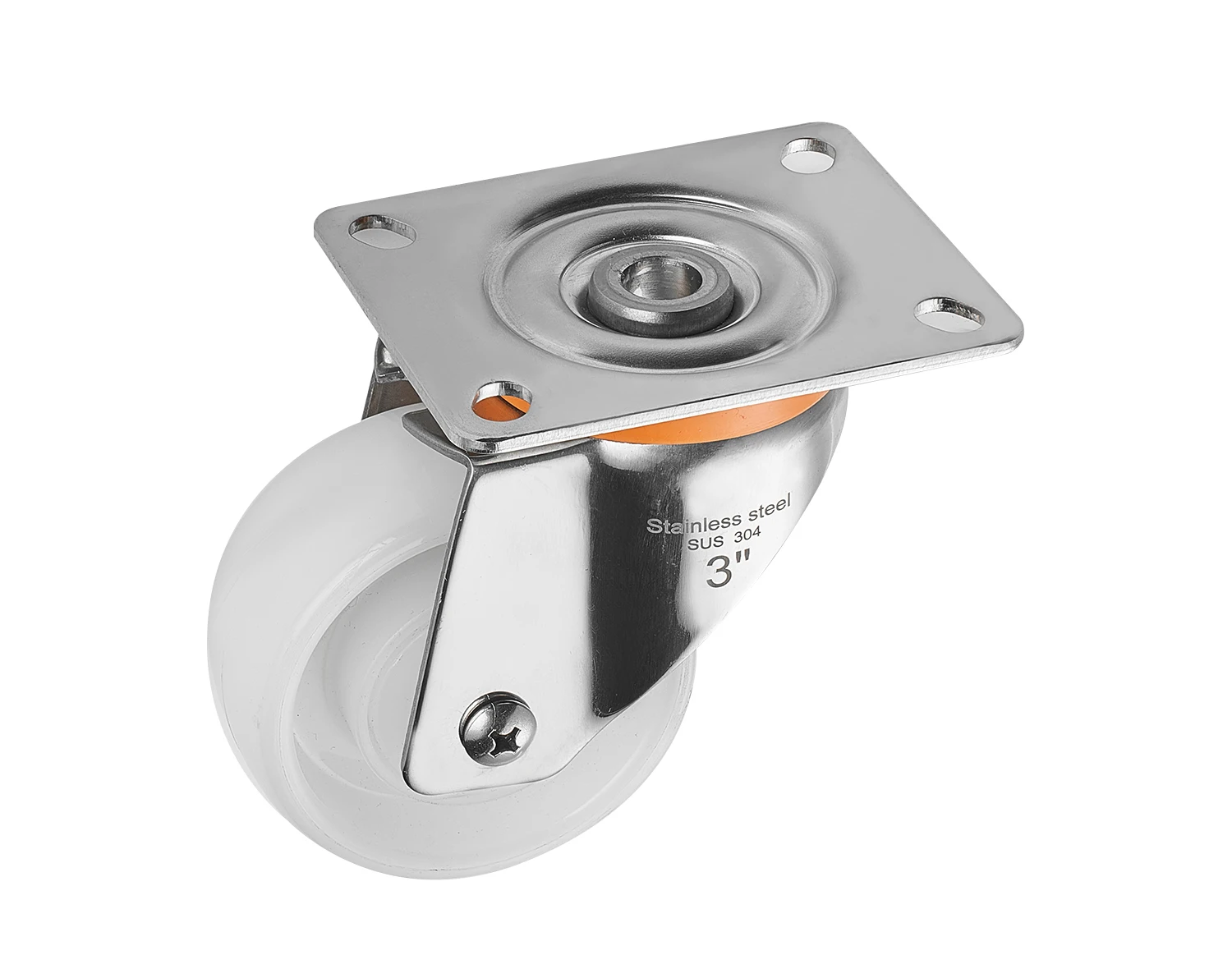 Custom white heavy load industrial carrying castor 3 inch steel plate removable caster wheels with brake