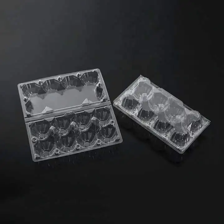 Custom 8 Eggs Disposable Plastic Tray Clear Blister Clamshell Box For Egg Packaging