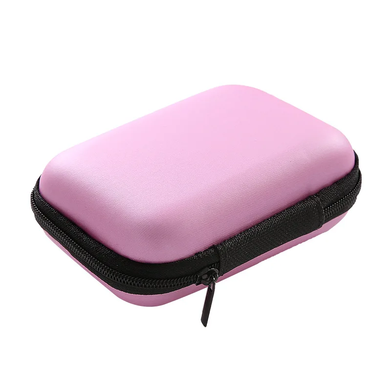HelloWorld Travel storage box Portable data cable package bag Pure color earphone storage box Game card storage box