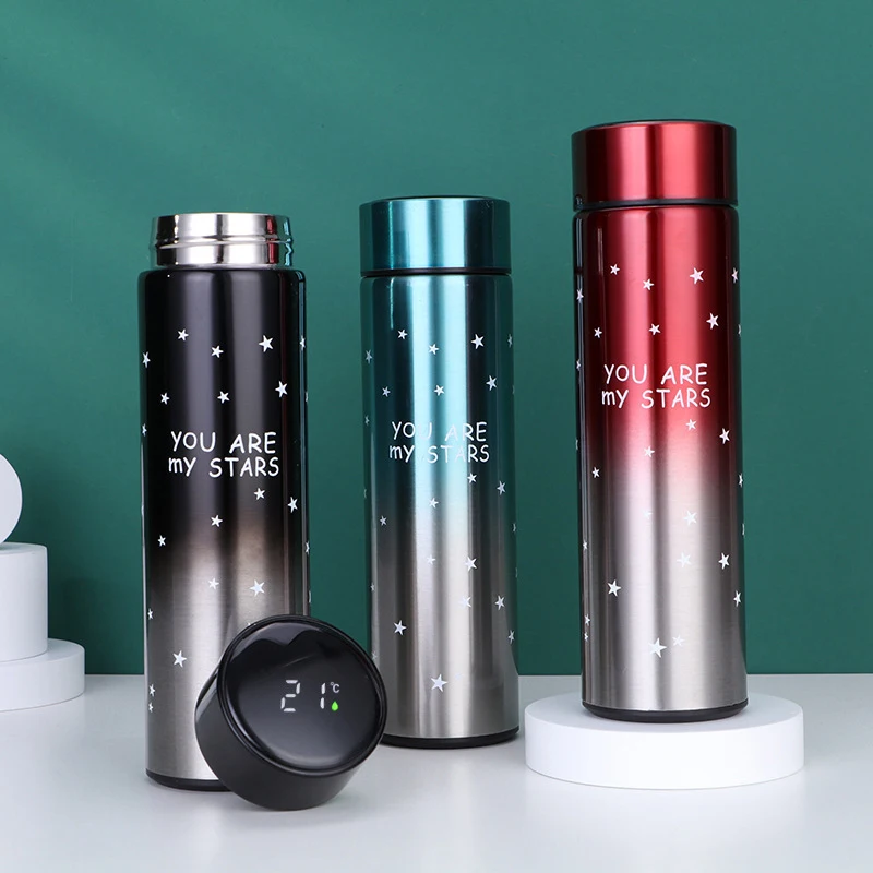 2021 hot sale vacuum cup LDE with touch screen cover temperature display smart 304 stainless steel water bottle