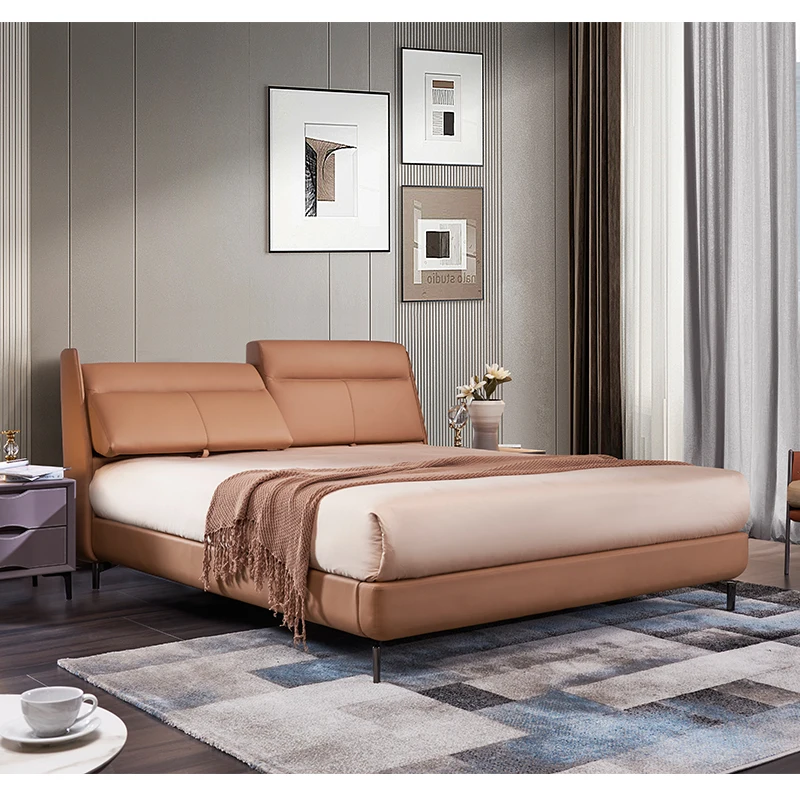 Factory Price Wood Platform Bed King Size Upholstered Bed Frame Adjustable Bed Backrest For Home
