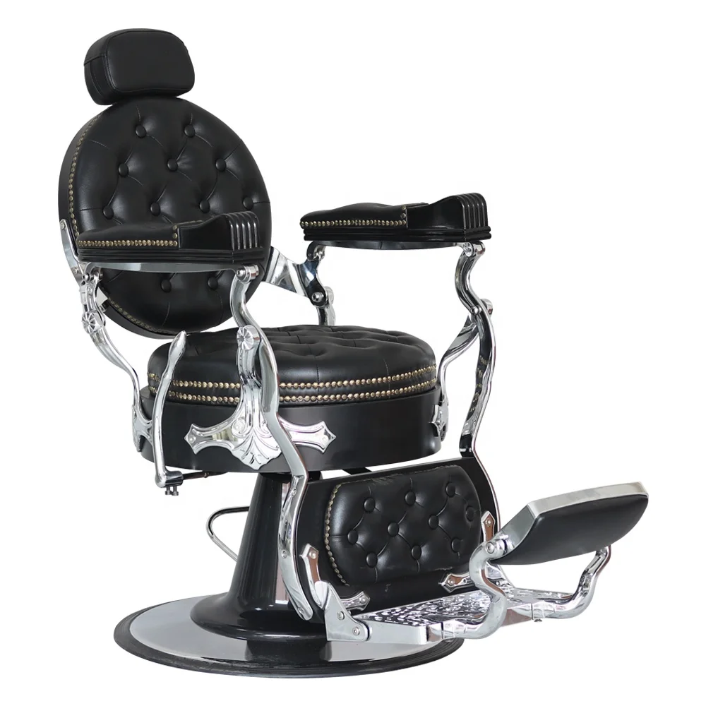 DTY classic hair cut guanzhou wholesale slim hydraulic reclining saloon black barber chairs set for shop