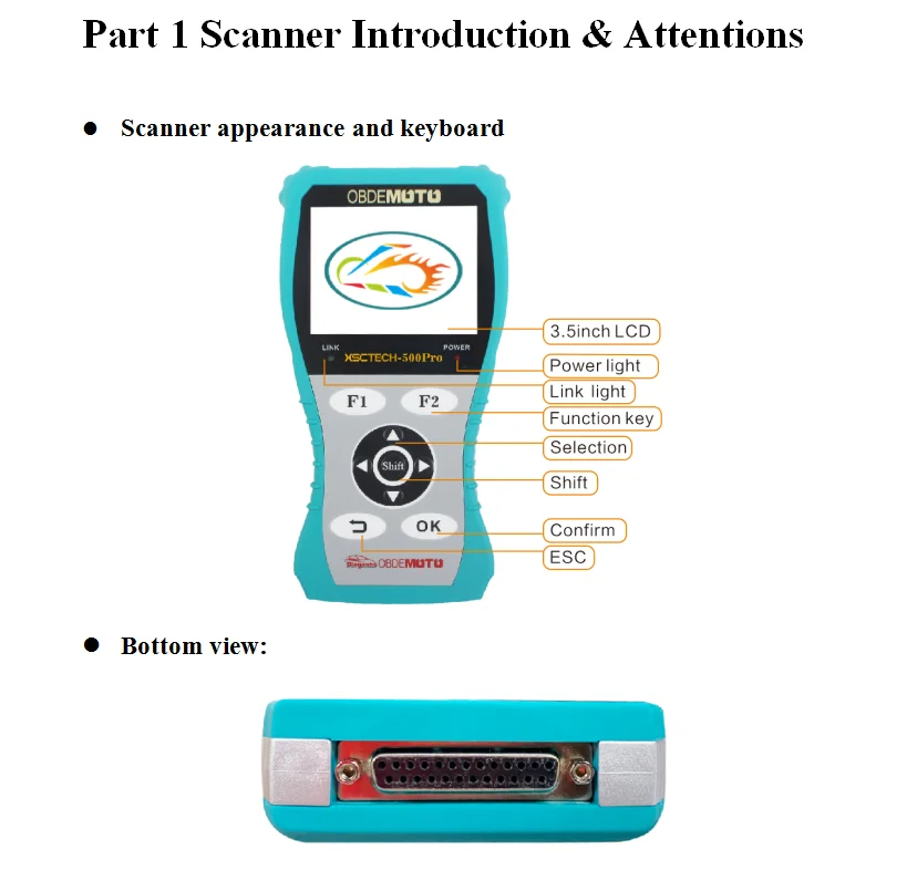 Motorbike EFI Diagnostic Tool ECU Programming&DTC Reader Clear Fault Code OBDE-500PRO Motorcycle Diagnostic instrument