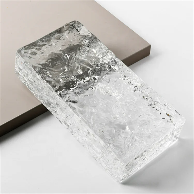 Wholesale hot melt solid glass brick frosted crystal brick transparent crystal background wall brick