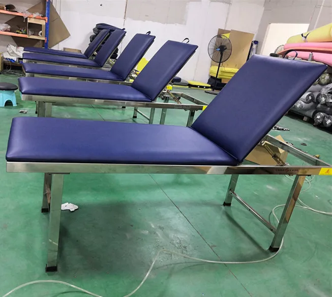 Medical First Aid Room Basic Fixed Height Back Adjustable Stainless Steel Patient Examination Couch Bed CY-C111S