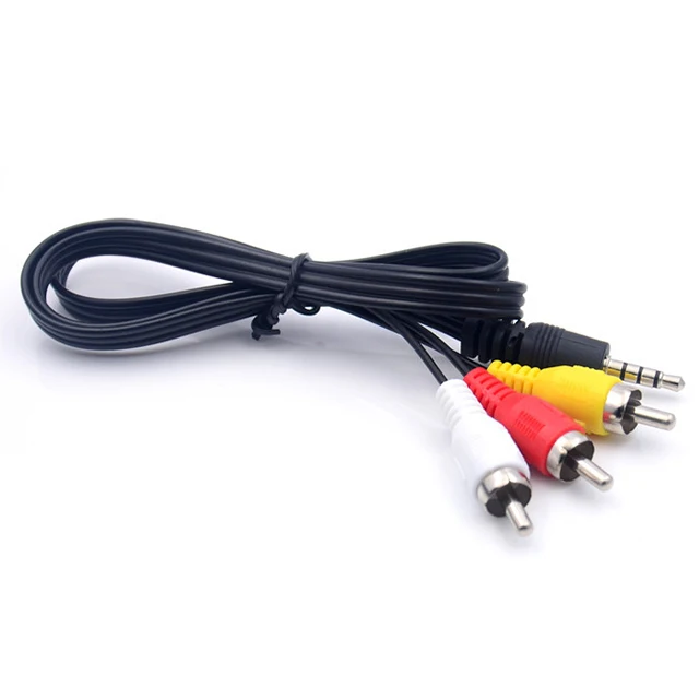 Audio Cable 3.5 MM Jack to 3 RCA AV Adapter Video Data Transmission Connector for TV VCR Video Audio Cables
