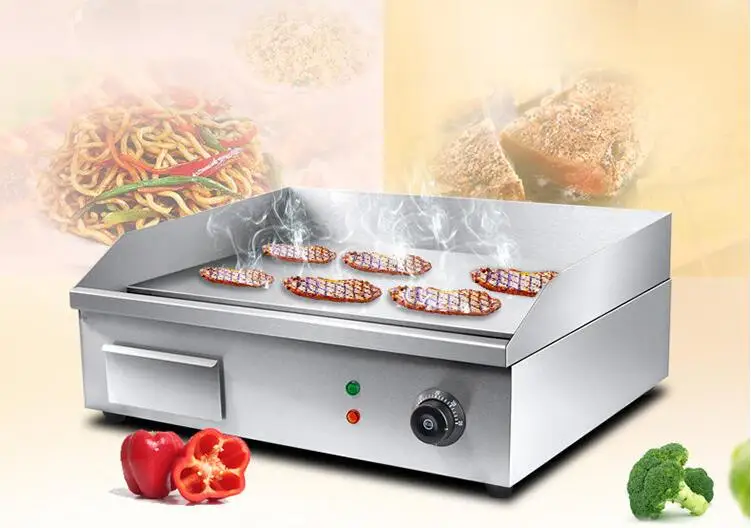 Commercial Restaurant Kitchen Equipment Electric Grills&Griddles Professional Countertop Stainless Steel Beef Meat Griddle