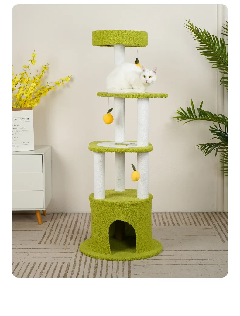 wooden scratch climbing tower fashion Furniture Condo Play Pet Scratch Post Cat Tree
