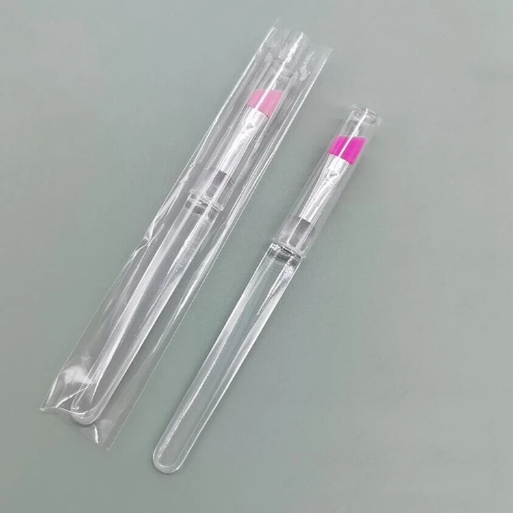 Small Size Color Tip Acrylic Angled Concealer Eyebrow Dryer Brushes Brow Make Up Cosmetic Brush With Guards Protectors Plastic