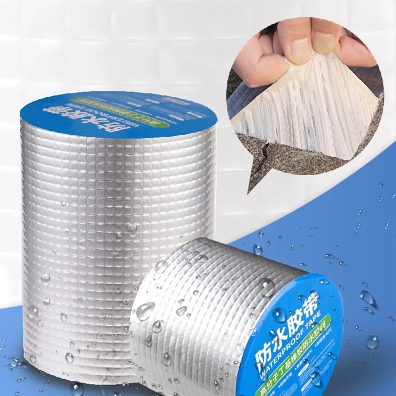 Aluminum Foil Thicken Waterproof Tape Wall Crack Roof Duct Repair Adhesive Tape High Temperature Resistance Waterproof