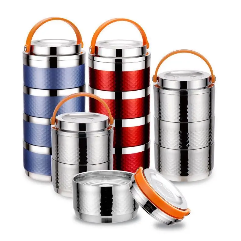304 stainless steel multi-layer insulation lunch box layer fresh-keeping box Japanese style with lid